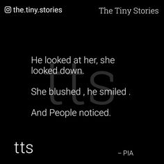 the tiny stories quote on black background