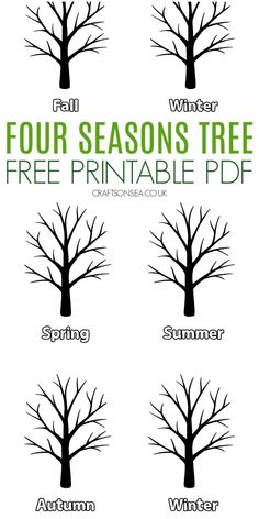 four season's tree printables for kids to use in their classroom or home