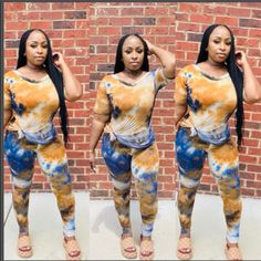 Two Piece Set Tie Dye Short Round Neck Waist Pants No Closure 95% Polyester 5% Spandex Model Is Wearing A Size Small Model Stats Height: 4’11 Follow Us On Ig @Babsboutique_ Brown Stretch Casual Sets, Casual Brown Stretch Sets, Melina Pant, Fashion Nova Jumpsuit, Short Scarves, Leopard Print Pants, Sailor Pants, Coral Print, Sweatsuit Set