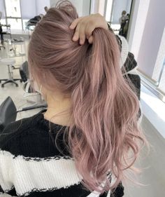 Brown Hair With Pink Highlights, Dusty Rose Hair, Brown And Pink Hair, Dusty Pink Hair, Light Pink Hair, Pink Blonde Hair