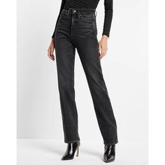 The Most Flattering Jeans For Every Day. Brand New With Tag Still Wrapped. Black Straight Silhouette Bottoms For Workwear, Chic Black Pants With Straight Silhouette, Elegant Black Straight Bottoms, Casual Black Bottoms With Straight Silhouette, Casual Black Straight Silhouette Bottoms, Straight Black Pants For Fall, Black Straight Bottoms For Workwear, Black Straight Bottoms For Work, Fitted Straight Black Bottoms