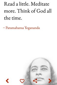 a woman's face with the words read a little meditate more think of god all the time