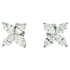 For Sale on 1stDibs - Platinum with Marquise Diamond Diamond: 0.64 ct twd Size: Small Tiffany And Co Victoria, Tiffany Diamond, Louis Comfort Tiffany, Platinum Earrings, Swirl Earrings, Marquise Cut Diamond, Japan Design, Tiffany And Co, Marquise Diamond