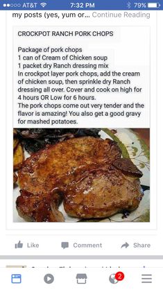 Crockpot Ranch Pork Chops, Crock Pot Pork Chops, Ranch Pork Chops Crock Pot, Crock Pot Pork, Pork Crockpot Recipes, Pork Chop Recipes Crockpot, Ranch Pork Chops, Pork Chop Recipes Baked, Pork Chop Dinner