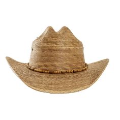 Elevate your western look with the Galveston straw cowboy hat. Hand-crafted from palm straw, this hat features a cattleman crown and 3 side eyelets for airflow. Adorned with a beaded hatband, it's the perfect balance of function and style. Embrace the luxury of the ranch life. Short Brim Straw Hat For Western-themed Events, Western Straw Brimmed Fedora, Short Brim Straw Sun Hat For Western-themed Events, Straw Sun Hat With Short Brim For Western-themed Events, Country Style Natural Sun Hat For Western-themed Events, Brimmed Straw Hat For Western-themed Events, Country Style Natural Color Sun Hat For Western-themed Events, Adjustable Toquilla Straw Hat For Western-themed Events, Western Straw Hat For Ranch In Natural Color