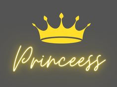 a neon sign that says princess with a crown on it