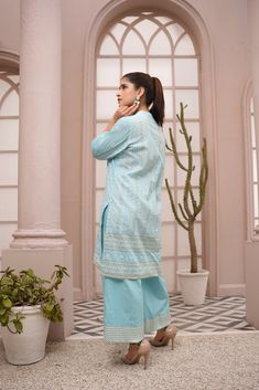 ➤ Experience the comfort & style of IshDeena's Indian Kurta Set for Women, crafted from soft, breathable Cotton fabric. Perfect for occasions like Eid, Ramadan, festivals, pujas, or casual office wear. Upgrade your ethnic wardrobe with this unique & versatile piece. || Printed Cotton Shirt and Dyed Cotton Trousers. ➤ Flaunt a trendy, printed 2-piece set with a ~38-inch knee-length shirt, offering a flattering fit for sizes M-3XL. Designed for both casual and festive events, this Kurta set seamle Blue Straight Kurta Palazzo Set For Summer, Casual Eid Straight Kurta Set, Casual Straight Kurta Set For Eid, Blue Straight Kurta Sets For Summer, Light Blue Summer Vacation Sets, Light Blue Casual Sets For Vacation, Casual Light Blue Sets For Vacation, Festive Casual Straight Kurta Set, Casual Festive Straight Kurta Sets