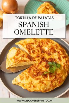 A grey plate of Spanish omelette or spanish tortilla de patatas Spanish Tortilla Recipe, Authentic Spanish Recipes, Spanish Breakfast, Easy Spanish Recipes, Spanish Dinner, Spanish Potatoes, Spanish Tapas Recipes, Traditional Spanish Recipes, Spanish Tortilla