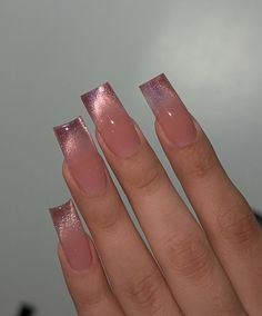 Romantic Nails, Pink Ombre Nails, Minimal Nails, French Tip Acrylic Nails, Pretty Gel Nails