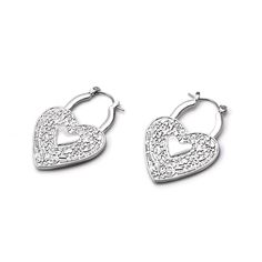 Heart locket hoops  These beautiful heart locket hoop earrings from Wild Fable are designed with a beautiful, embossed texture hearkening back to vintage times. The modern silhouette is perfect for the ultra-feminine Ballet Grunge trend happening this holiday season! Wear these pretty hoops with your cozy sweater and skirt or pair them with a simple t-shirt and jeans and leather jacket! Silver Tarnish Resistant Heart Earrings For Anniversary, Silver Heart Earrings Tarnish Resistant, Silver Tarnish Resistant Heart Earrings, Silver Tarnish-resistant Metal Heart Earrings, Valentine's Day Anniversary Metal Hoop Earrings, Metal Hoop Heart Earrings For Anniversary, Metal Heart Hoop Earrings For Anniversary, Nickel Free Elegant Hoop Heart Earrings, Nickel-free Elegant Hoop Heart Earrings