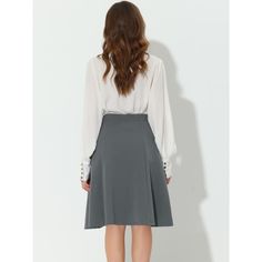 Incorporating this classic button-front skirt with an A-line cut into your wardrobe can elevate your everyday look to new heights. The charming decor button design adds a touch of elegance, making it suitable for any age and occasion. You can easily dress it up with a stylish ankle boot and a fitted knit or a fancy tie-neck shirt to add a touch of glamour to your outfit. Don't be afraid to experiment with different styles and make this versatile skirt a staple in your wardrobe. Classic Mini Skirt With Button Closure For Work, Classic Workwear Mini Skirt With Button Closure, Knee-length Pencil Skirt For Workwear, Knee-length Pencil Skirt With Button Closure For Work, Elegant Skirt With Side Buttons, Classic Full Skirt For Workwear, Chic A-line Skirt With Button Closure, Knee-length Skirt With Button Closure, Knee-length Denim Skirt With Button Closure