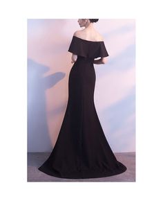 Buy mermaid long black evening dress off shoulder at cheap price online. Free stable shipping and pro custom service since 2009. Black Mermaid Dress For Prom, Elegant Black Off-shoulder Gown, Elegant Black Fishtail Gown, Black Mermaid Hem Gown For Banquet, Elegant Off-shoulder Mermaid Dress For Banquet, Black Fishtail Gown For Night Out, Black Off-shoulder Dress With Sweep Train, Elegant Black Mermaid Dress For Banquet, Black Fishtail Gown For Prom Season