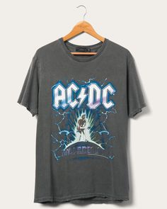 AC/DC Ballbreaker Vintage Tee Vintage Distressed T-shirt For Fan Merchandise, Retro Washed Top For Streetwear, Womens Vintage Tees, Dc Collection, Festival Shop, Food Clothes, Music Collection, Rock Tees, Music Tees