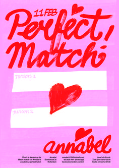 a poster with the words perfect match and an image of a heart