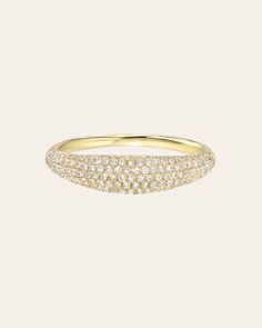 Diamond Pave Dome Ring | ZOE LEV Pave Diamond Ring, Dome Ring, Pave Ring, Diamond Carat, Domed Ring, Classic Ring, Gold Diamond Rings, Solid Yellow, Pave Diamonds