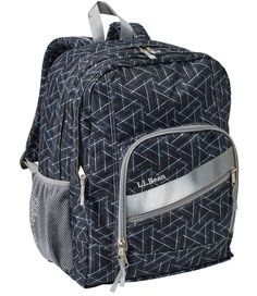 The practically indestructible pack. Built to last with weatherproof fabric and extra-strong stitching, so it can keep up with kids everywhere they go – from school to sports to summer camp. Place pack inside mesh laundry bag, then machine wash and line dry. Pack made of weatherproof, 600-denier polyester. Reinforced bottom for extra durability. Padded back panel and lumbar support for all-day comfort. Padded, adjustable, ergonomically curved straps. Two deep water bottle pockets. Storm flaps ke Ll Bean Backpack, School Pack, Im So Fancy, Quilted Sweatshirt, Kids School Backpack, Go The Distance, Mesh Laundry Bags, Blue Camo, Llbean Backpack