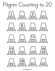 printable worksheet for counting to 20 with the numbers 1 - 10 on it