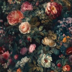 an image of a painting with flowers on it