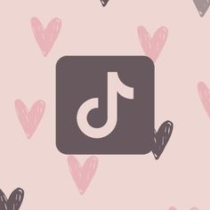 a pink background with hearts and the letter j