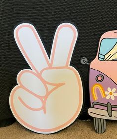 the peace sign is next to a vw bus