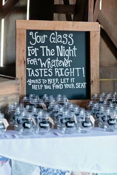 there is a sign that says your glass for the night for water tastes right