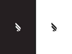 two black and white logos with different shapes