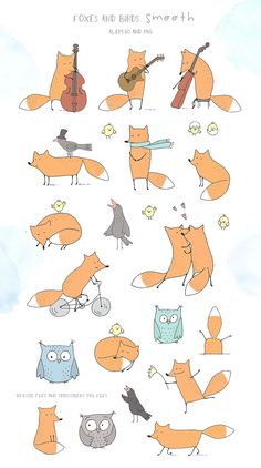 foxes and birds are playing music together