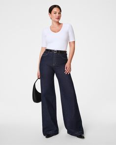 SPANXshape™ EveryWear Wide Leg Jeans, Raw Indigo