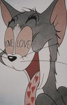 a drawing of a cat with the word love written on it's chest and eyes