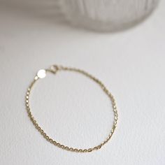 "Thick Rolo Chain Anklet, Gold Chain Anklet, 14K Solid Gold Anklet, Simple Chain Anklet, Layering Jewelry ≫ Product Details ◈ Handmade / Handcrafted Fine Jewelry ◈ Thickness: 1.75mm ◈ Metal: Solid 14K Gold ◈ Gold Color: White gold, Rose gold, Yellow gold ◈ Chain Length: 9\" ~ 11\" ≫ Please read our FAQ below for more detail." Minimalist Gold Chain Anklets, Minimalist Gold Anklet With Adjustable Chain, Minimalist Adjustable Chain Anklet, Elegant Yellow Gold Chain Anklets, Morganite Solitaire Ring, Simple Chain Necklace, Solid Gold Bracelet, Gold Anklet, Solid Gold Necklace