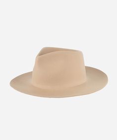 Gigi Pip felt hats for women - Zephyr Rancher - fedora teardrop crown with a stiff upturned brim [cream] Rancher Hat, Felt, Crown, Cream, Wardrobe