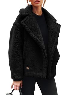 PRICES MAY VARY. SIZE TIPS: S=US 4-6, M=US 8-10, L=US 12-14, XL=US 16. Chunky Winter Coats For Women Made Of Durable And Cozy Fuzzy Fabric, Can Provide All The Warmth And Comfort You Need, This Fleece Jacket Women Will Have You Covered During The Cold Months FEATURES: Solid Color Fall Jackets For Women / Lapel Womens Winter Coats / Chic Sherpa Jacket Women / Winter Clothes For Women Faux Fur Coat / Open Front Jackets For Women Fashion Dressy / Loose Fit Womens Fleece Jacket / Shearling Long Slee Outerwear Details, 2023 Winter Fashion, Dressy Fall Outfits, Chic Winter Coat, Red Jacket Women, Winter Mode Outfits, Best Winter Coats, Winter Fur Coats, Sherpa Coat