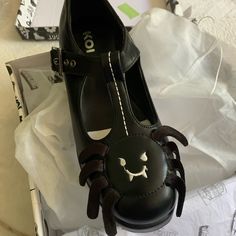 Koi Footwear Spider Mary Janes Platforms Shoes Brand New In Box Size 8 Us Black 100% Vegan Adjustable T Strap Buckle High Quality Faux Leather Platform Style- 2.75” Treaded Soles Spider With Legs Details & Embroidered Eyes & Fangs On Tops Of Each Shoe All My Items Are Guaranteed Authentic Smoke Free Home New To Poshmark? Use Code Ccbuttercup To Save $10 Black Platform Heels For Halloween, Pastel Platform Boots, Spider Shoes, Koi Shoes, Mary Janes Heels, Platforms Shoes, Character Vibes, Koi Footwear, White Platform Sandals