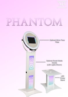 an electronic device is shown with the words phantatom above it and below it