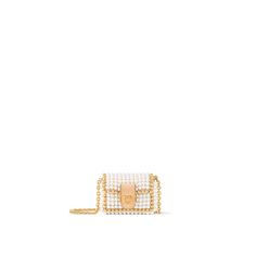 LOUIS VUITTON® - Micro Dauphine Pearls Bag - White Pearls Bag, Luxury Shopping Bag, Louis Vuitton Official Website, Key Holders, Trunk Bag, Pearl Bag, Bag Charms, Leather Denim, Louis Vuitton Official