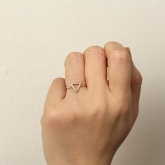 14k Gold Triangle Ring, Triangle Ring, Triangle Solid Gold Ring, 14K Solid Gold Triangle Ring, Uniqu Simple Rose Gold 14k Gold Initial Ring, Simple 14k Gold Initial Ring, Minimalist Rose Gold Rings With Simple Design, Minimalist Stackable Rose Gold Initial Ring, Minimalist 14k Gold Initial Ring For Everyday, 14k Gold Everyday Initial Ring, Minimalist Stackable Initial Ring In 14k Gold, Minimalist 14k Gold Stackable Rings Gift, Minimalist Gold Diamond Ring In Recycled Gold