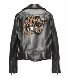 GUCCI Black Embroidered Crystal Tiger Bomber leather Bike Jacket- New& Authentic | eBay Gucci Tiger, Embroidered Leather Jacket, Cl Fashion, Bike Jacket, Gucci Jacket, Black Tiger, Embroidered Leather, Real Leather Jacket, Sequin Jacket