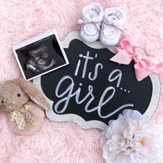 It's Baby Girl, It’s A Girl Quotes, New Baby Announcement Ideas, Baby Gender Announcement Ideas, Its Baby Girl