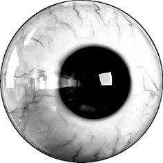 an eyeball is shown in black and white