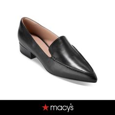 in stock Black Oxfords With Branded Insole For Fall, Timeless Black Pointed Toe Oxfords, Classic Pointed Toe Moccasins With Branded Insole, Classic Black Low Heel Leather Shoes, Classic Black Leather Shoes With Low Heel, Elegant Black Loafers For Fall, Timeless Black Moccasins For Work, Classic Black Dress Shoes For Fall, Classic Black Low Heel Loafers