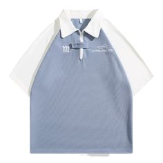 This classic t-shirt is crafted with lightweight cotton fabric and classic stitching for softness and comfort. Featuring a polo collar and a tailored fit, this chic design is perfect for any occasion. Features: -100% Polyester -Class Polo Collar -Dropped Shoulder -Patchwork Design -Stitching -Regular fit -Classic style Free Scarf, Free Socks, Polo T Shirt, Fashion App, Patchwork Designs, Polo Collar, Chic Design, Original Designs, Classic Style