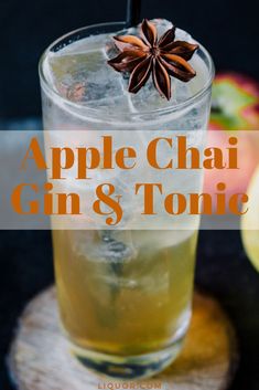 an apple chai gin and tonic cocktail