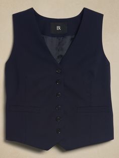 A tailored suit vest, this piece is crafted from our signature Siena Italian wool, selected for its all-weather weight and hint of stretch.  Semi-fitted Fabric sourced from Italy's Marzotto Mill.  V-neck with button-front closure.  Adjustable tabs at waist.  Front pockets.  Fully lined.  Semi-fitted.  Sleeveless.  Above-hip length.  Body length (size S): Regular 21" Model: Size S, 5'10" (178cm).