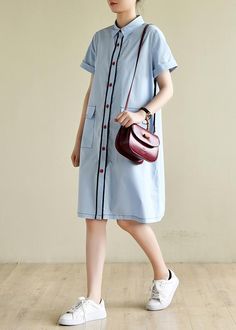 Loose light blue dress silhouette lapel pockets box summer shirts

 Materials used: cotton blended

Measurement:Size L/US16-18/EUR44   
Shoulder 39cm / 15.21"
Sleeve length 19cm / 7.41"
bust 102cm / 39.78"
length 96cm / 37.44"


Size XL/US16-18/EUR44   
Shoulder 40cm / 15.6"
Sleeve length 20cm / 7.8"
bust 106cm / 41.34"
length 97cm / 37.83"



We ship worldwide.

Tracking numbers provided for all orders. Light Blue Dress, Winter Knit Sweater, Marine Uniform, Light Blue Dresses, Floral Knit, Dress Silhouette, Fall Sweaters, Nike Outfits, Summer Shirts