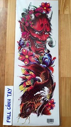 Dress Outfits Ideas, Koi Tattoo Sleeve, Hannya Mask Tattoo, Samurai Tattoo Design, Demon Tattoo, Japan Tattoo Design, Chinese Tattoo, Owl Tattoo Design