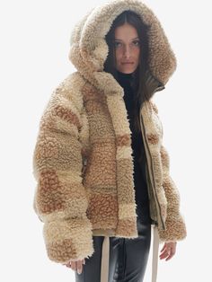 W SHERPA DOWN PUFFER - Natural Mix– Holden Outerwear Womens Sherpa, Luxury Outerwear, Winter Mode, Oversized Silhouette, Shearling Jacket, Outerwear Women, Coats For Women, Fur Coat, Faux Fur