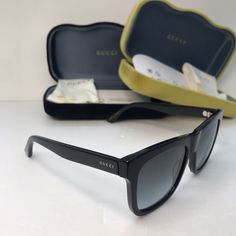 Gucci Unisex Gg0158sn 54mm Sunglasses Men About The Brand: Eclectic And Coveted. Italian Luxury Redefined. Frame Shape: Square/Rectangle Frame Color: Black Lens Color: Grey These Frames Flatter Those With An Oval, Round, Diamond, Triangle Or Oblong Shaped Face Lens: 54mm Wide Bridge: 17mm Wide Arms: 145mm Long Our Products Are 100% Genuine. About The Brand: Eclectic And Coveted. Italian Luxury Redefined. Frame Shape: Square/Rectangle Frame Color: Black Lens Color: Gray These Frames Flatter Those Classic Gucci Sunglasses With Gradient Lenses, Gucci Classic Sunglasses With Gradient Lenses, Classic Gucci Sunglasses, Rectangle Frame, Sunglasses Men, Italian Luxury, Gucci Black, Luxury Lifestyle, Round Diamond