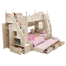 a child's bed with stairs and drawers underneath it, in the shape of a castle