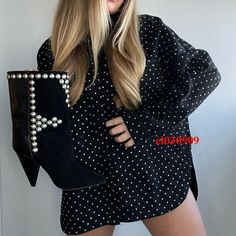 Oversized Party Tops For Fall, Oversized Fall Party Tops, Trendy Rhinestone Tops For Fall, Designer Black Oversized Tops, Designer Oversized Black Tops, Oversized Black Designer Tops, Oversized Winter Party Tops, Oversized Party Tops For Winter, Designer Oversized Tops For Winter