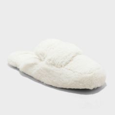 Step into cozy comfort with these Astoria Faux-Fur Loafer Slippers from Auden™. Designed with a square closed toe, these loafer slippers feature cushioned insoles and faux-fur uppers to hug your feet in luxurious comfort throughout the day. The slip-on style allows for easy on and off, and the indoor/outdoor outsole allows for versatile wear. Auden™: Comfort true to every shape & hue. Cream Textured Slip-on Slippers, Comfortable White Flat Heel Slippers, White Slip-on Flat Slippers, White Casual Slippers With Soft Texture, Comfortable White Slip-on Slippers, Casual White Slippers With Soft Texture, Soft Cream Round Toe Slippers, Cream Slip-on Slippers With Cushioned Footbed, Cozy White Closed Toe Slippers